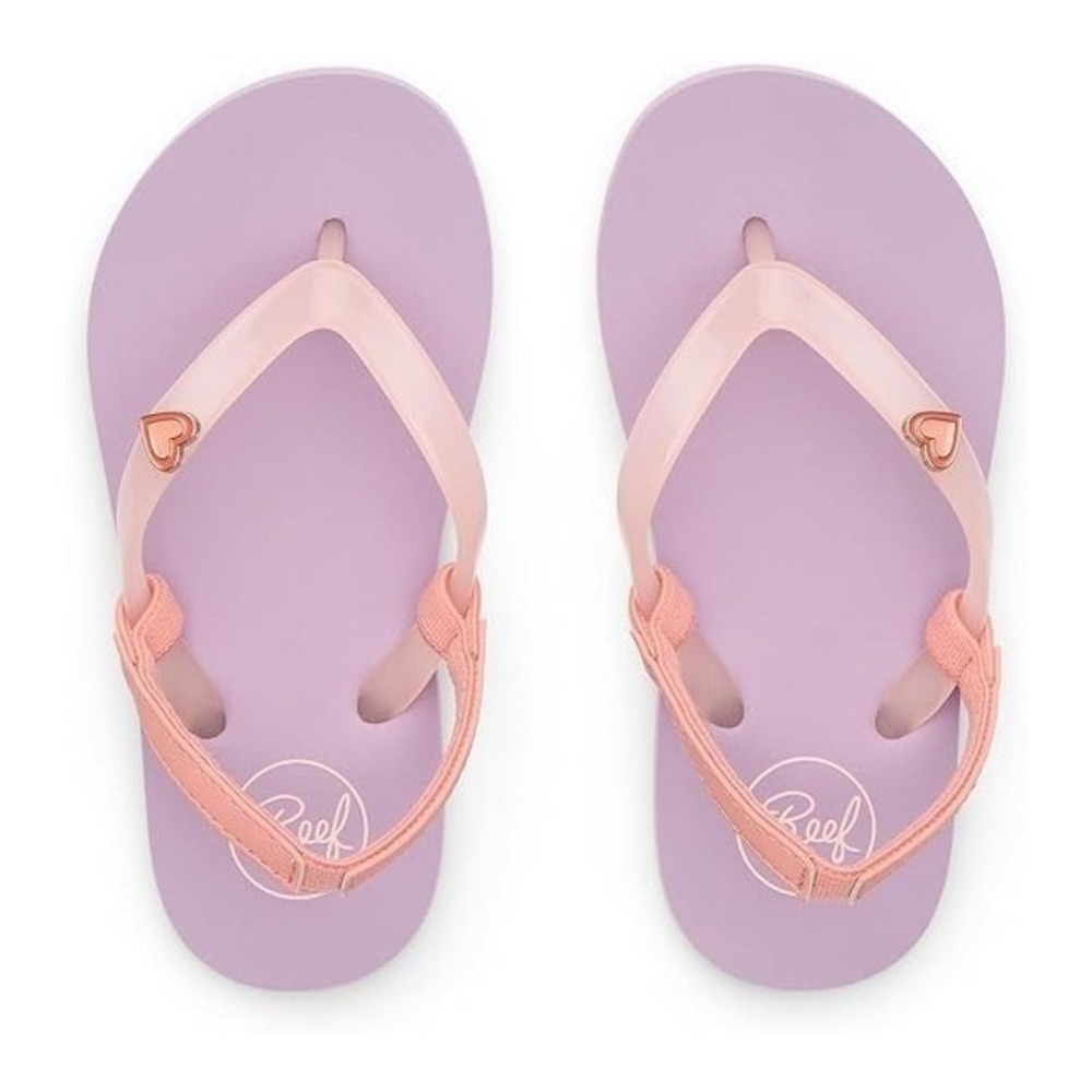 REEF Kids Size 11 Little Charming Flip Flop Thin Strap Sandals Lavender/Coral - Picture 5 of 8